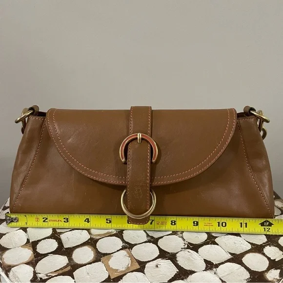 Furla Brown Leather Small Shoulder Bag Gold Hardware Classic